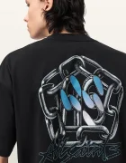 AllSaints тениска basic мъжка с добавен лен AFFIX черна M040PE