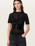 AllSaints тениска дамска от модал ATHEA SHEER TEE черна W031JF