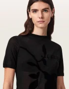 AllSaints тениска дамска от модал ATHEA SHEER TEE черна W031JF