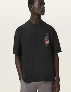 AllSaints тениска мъжка от памук SCIMITAR черна M013PF