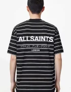 AllSaints тениска мъжка от памук UNDERGRND STRIPE SS черна M113PB