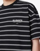 AllSaints тениска мъжка от памук UNDERGRND STRIPE SS черна M113PB