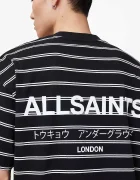 AllSaints тениска мъжка от памук UNDERGRND STRIPE SS черна M113PB