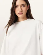 AllSaints уголемена тениска дамска от памук ESME бежова W131JE