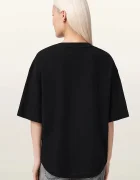 AllSaints уголемена тениска дамска от памук ICON черна W117JE