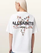 AllSaints уголемена тениска дамска от памук PENTACLE бяла W171JE