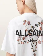AllSaints уголемена тениска дамска от памук PENTACLE бяла W171JE