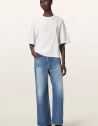 AllSaints уголемена тениска дамска от памук REFLEX AMELIE TEE бяла W018JF