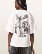AllSaints уголемена тениска дамска от памук SERAPH AMELIE SS бяла W047JF