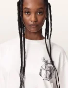 AllSaints уголемена тениска дамска от памук SERAPH AMELIE SS бяла W047JF