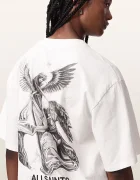 AllSaints уголемена тениска дамска от памук SERAPH AMELIE SS бяла W047JF