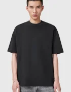 AllSaints уголемена тениска мъжка от памук HAVEN черна M029JC