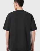 AllSaints уголемена тениска мъжка от памук HAVEN черна M029JC