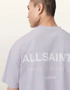 AllSaints уголемена тениска мъжка от памук MINA виолетова M071PB