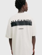 AllSaints уголемена тениска мъжка от памук REDACT SS CREW бяла M002PC