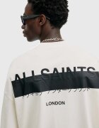 AllSaints уголемена тениска мъжка от памук REDACT SS CREW бяла M002PC
