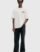 AllSaints уголемена тениска мъжка от памук REDACT SS CREW бяла M002PC