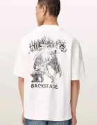 AllSaints уголемена тениска мъжка от памук REPEAT бяла M011PF
