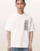 AllSaints уголемена тениска мъжка от памук REPEAT бяла M011PF