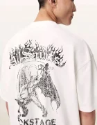 AllSaints уголемена тениска мъжка от памук REPEAT бяла M011PF