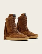 AllSaints Велурени обувки Louise Fringe Ht в кафяво W062FE