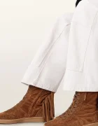 AllSaints Велурени обувки Louise Fringe Ht в кафяво W062FE