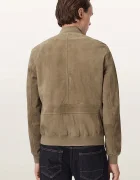 AllSaints яке бомбър мъжко от велур MORTEN зелено M050LE