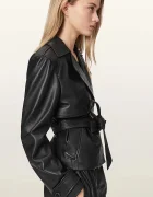 AllSaints яке дамско от кожа OKENA черно W018LF