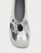 ALOHAS балеринки от кожа Rosalind сребърни S100572-01