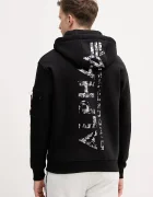 Alpha Industries Суичър Backprint Hoodie Mirror Camo мъжки в черно с качулка принт 178318MC Backprint Mirror Camo