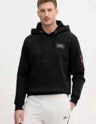 Alpha Industries Суичър Backprint Hoodie Mirror Camo мъжки в черно с качулка принт 178318MC Backprint Mirror Camo