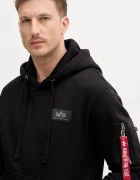 Alpha Industries Суичър Backprint Hoodie Mirror Camo мъжки в черно с качулка принт 178318MC Backprint Mirror Camo