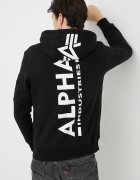 Alpha Industries Суичър Backprint в черно с качулка принт Backprint
