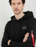 Alpha Industries Суичър Backprint в черно с качулка принт Backprint