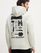 Alpha Industries Суичър Return To Base Hoodie мъжки в бежово с качулка с принт 266338