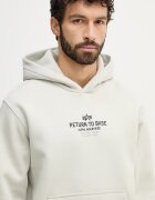 Alpha Industries Суичър Return To Base Hoodie мъжки в бежово с качулка с принт 266338
