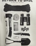 Alpha Industries Суичър Return To Base Hoodie мъжки в бежово с качулка с принт 266338