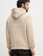 Alpha Industries Суичър World Logo Backprint Hoodie мъжки в бежово с качулка с принт 258337