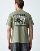 Alpha Industries тениска мъжка от памук Noseart Backprint зелена 268529