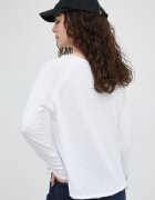 American Vintage Памучна блуза с дълги ръкави T-SHIRT ML COL BATEAU в бяло SON31G