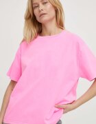 American Vintage Памучна тениска T-SHIRT DROIT MC COL ROND в розово FIZ02AE24