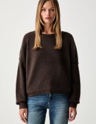 American Vintage пуловер дамски с добавена вълна PULL ML COL BATEAU кафяв DAM225