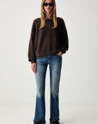 American Vintage пуловер дамски с добавена вълна PULL ML COL BATEAU кафяв DAM225