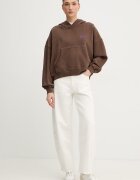 American Vintage суичър с качулка женски памучен кафяв PLI03D
