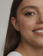 ania kruk Позлатена сребърна обица Piercing Rock It