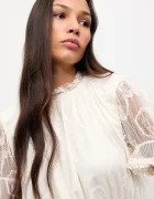 Answear.LAB блуза дамска от дантела бежова