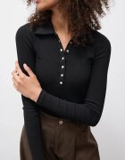 Answear.LAB блуза дамска от памук с еластан черна с изчистена шарка