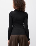 Answear.LAB блуза дамска от памук с еластан черна с изчистена шарка