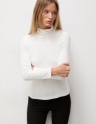 Answear.LAB блуза с дълги ръкави дамска от памук с еластан бяла