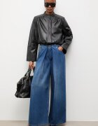 Answear.LAB дънки wide leg дамски тъмносини